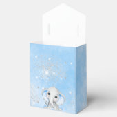 Baby shower blauwe jongen schattige olifant glitte bedankdoosjes (Geopend)