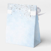 Baby shower blauwe jongen schattige olifant glitte bedankdoosjes (Achterkant)