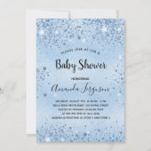 Baby shower blauwe jongen wekt luxe kaart (Voorkant)