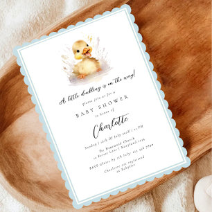 Baby Shower Blauwe Kleine Eend Kaart