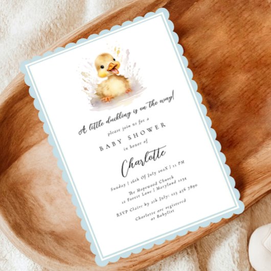 Baby Shower Blauwe Kleine Eend Kaart