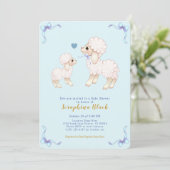 Baby shower Blauwe Lamb Baby Sheep Boy Kaart (Staand voorkant)