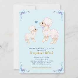Baby shower Blauwe Lamb Baby Sheep Boy Kaart