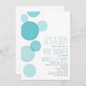Baby shower Blauwe lampjes Kaart (Voorkant / Achterkant)