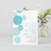 Baby shower Blauwe lampjes Kaart (Staand voorkant)