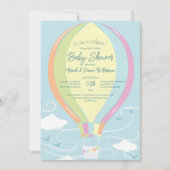 Baby shower Blauwe luchtballon Kaart (Voorkant)