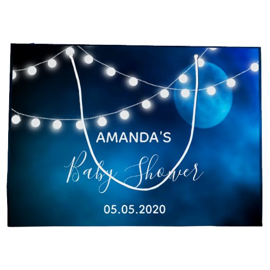 Baby shower blauwe maan lichtsnaarnaam groot cadeauzakje (Achterkant)