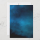 Baby shower blauwe maan typografie genderneutraal kaart (Achterkant)