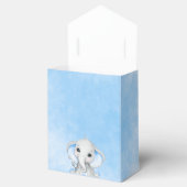 Baby shower blauwe olifant bedankdoosjes (Geopend)