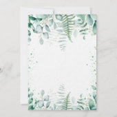 Baby shower blauwe olifant eucalyptusjongen luxe kaart (Achterkant)