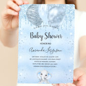 Baby shower blauwe olifantenuitnodiging