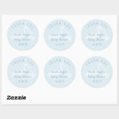 Baby shower Blauwe Ooievaar Dank u Sticker (Vel)