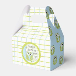 Baby shower Blauwe Owl Bedankdoosjes