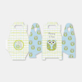 Baby shower Blauwe Owl Bedankdoosjes (Uitgevouwen)