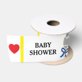 Baby Shower Blauwe Ratels  Satijnen Lint (Spoel)