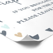 Baby shower Blauwe regenboog voor luier Raffle Poster (Hoek)