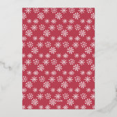 Baby shower blauwe rode florale kerstmug folie uitnodiging (Achterkant)