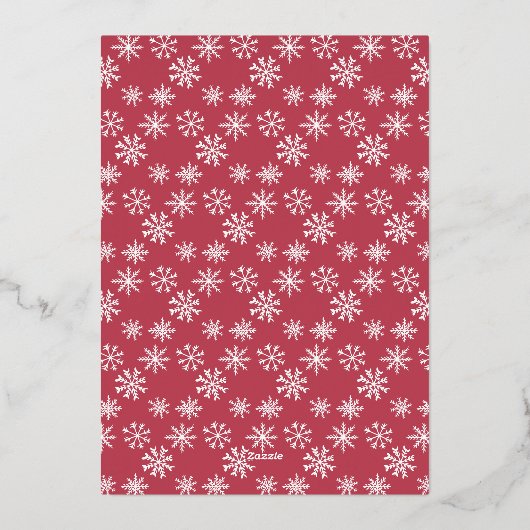 Baby shower blauwe rode florale kerstmug folie uitnodiging (Achterkant)