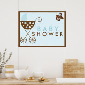 Baby shower Blauwe rol Poster (Keuken)