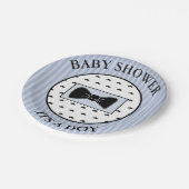 Baby shower Blauwe snor en Bowtie Cake Borden Papieren Bordje (Gekanteld)