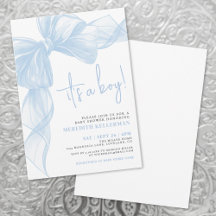 Baby Shower Blauwe Strik Jongen