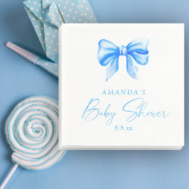 Baby shower Blauwe strik Jongen Servet