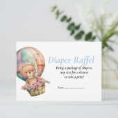 Baby Shower Blauwe Teddy Ballonnen Luierspel  Kaart (Staand voorkant)