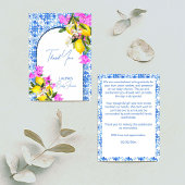 Baby shower Blauwe Tegels Lemons bougainvillea Bedankkaart