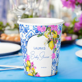 Baby shower Blauwe Tegels Lemons bougainvillea Papieren Bekers