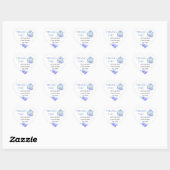 Baby Shower Blauwe Theepot Bloemige Thee Feest Bed Hart Sticker (Vel)