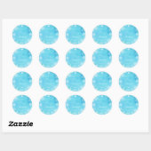 Baby shower Blauwe Waterverf Snowflakes Ronde Sticker (Vel)