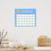 Baby shower Blauwe wolken raden het Poster Vervald (Keuken)