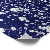 Baby shower blauwe zilverglitter welkom poster (Hoek)