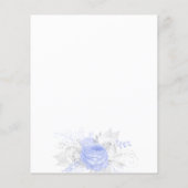 Baby shower blauwe zilverwitte flora (Achterkant)