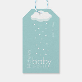 Baby shower (Blauwgroen) Dank u Cadeaulabel