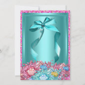 Baby shower Blauwgroen Roze kristallen 2 Kaart (Achterkant)