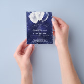 Baby shower - blauwhelm - begrotingsuitnodiging flyer (Hand)