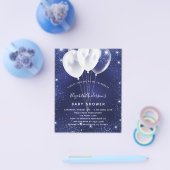Baby shower - blauwhelm - begrotingsuitnodiging flyer (Enkel)