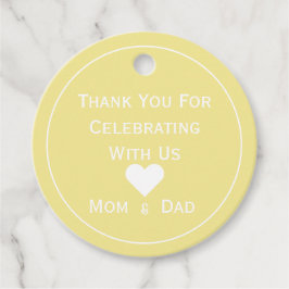 Baby shower Bleek Geel en Wit Bedankjes Labels