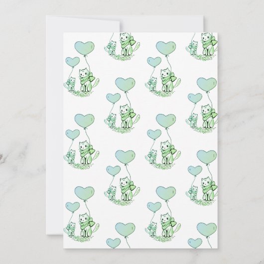 Baby shower blikken en ballonnen, geïllustreerd kaart (Achterkant)