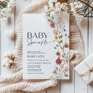 Baby shower Bloemen, Baby Sprinkle Invitation Kaart