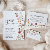 Baby shower Bloemen, Baby Sprinkle Invitation Kaart