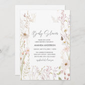 Baby Shower Bloemen Boho Wilde Bloemen Shower Kaart (Voorkant / Achterkant)