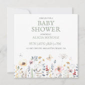 BABY SHOWER, BLOEMEN, BOTANISCH BABY SHOWER KAART (Voorkant)