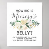 Baby shower bloemen Hoe groot is mama's Belly Game Poster (Voorkant)