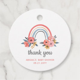Baby shower Bloemen Regenboog Dank u Favor Bedankjes Labels