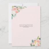Baby shower Bloemen Roos Goud Roze Blush Typografi Kaart (Achterkant)