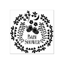 Baby shower Bloemen Rubber Stamp