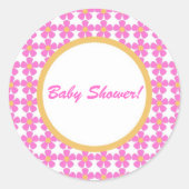 Baby shower Bloemen Sticker (Voorkant)