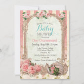  Baby shower Bloemen Thee Uitnodiging (Voorkant)